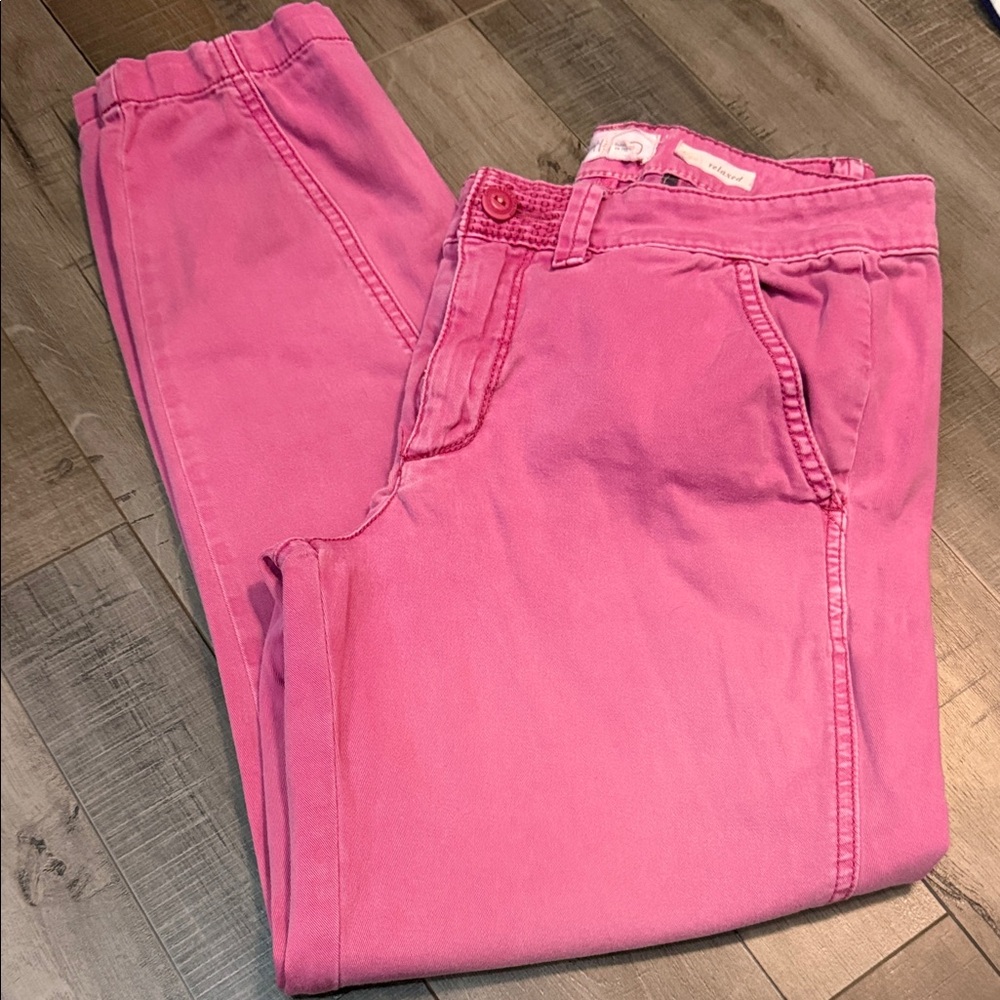 Anthropologie Pink Boyfriend Chinos